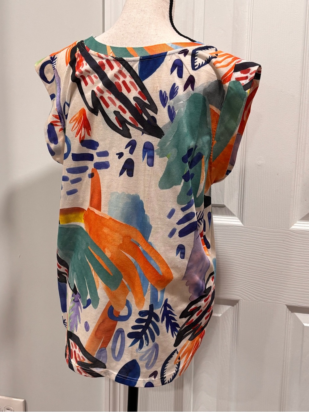 Zara Multicolor Abstract Collared Shirt with Blue Accents - Picture 2 of 9
